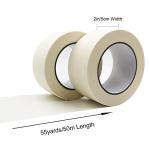 VideMundi Masking Tape, General Purpose White Painters Tape for Home, Office, Labeling, School Supplies, DIY & Art, Crafts, Multi-Surface Adhesive Painting Tape,2 Inch X 55 Yards (White 2in-1 Roll) from VideMundi