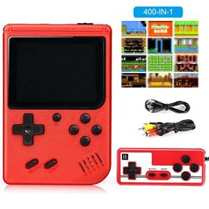 Handheld Game Console with 400 FC Games-Retro Game Console- Portable Video Game Console, Support for Connecting TV & Two Players, 1020mAh Rechargeable Battery. (RED) by AWF Tomrrom