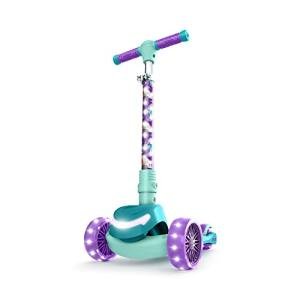 Jetson Disneyâs The Little Mermaid Three-Wheel Kidsâ Kick Scooter | Includes LED Lights on Stem & Light-Up Wheels |Height-Adjustable Handlebar | Lean-to-Steer System |Easy-Folding Mechanism | Ages 3+ from Jetson