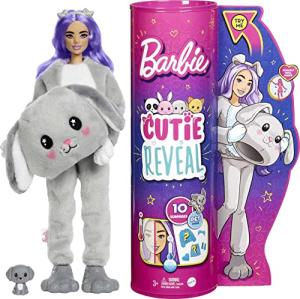 Barbie Cutie Reveal Dolls with Animal Plush Costume & 10 Surprises Including Mini Pet & Color Change, Gift for Kids 3 Years & Older by Mattel