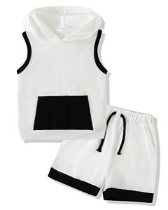 SANMIO 18 Months Boy Clothes 24 Month Toddler Summer Boy Clothes Apricot Hoodie Tank Tops+Shorts 18 24 Month Boy Clothe from 