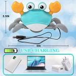 Crab Toys for 1 2 3 4+ Years Old Boys Girls,Sensory crawling crab baby toy with LED Light and Music,Birthday Gifts for Kids Age 1-7,Electronics Pet Toys Toys with Automatically Avoid Obstacles from PARHILYAR