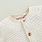 Mubineo Infant Baby Boy Girl Summer Fall Basic Plain Button Short Sleeve Romper Jumpsuit Clothes (Beige, 0-3 Months) from Mubineo