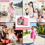 ACHSONâs Selfie Kids Camera for Girls, Christmas Birthday Gifts for Kids Age 3-9, HD Digital Video Camera for Kids, Toddler Camera for 3 4 5 6 7 8 9 Year Old Girls with 32GB SD Card & Bunny Bag -Pink from ACHSON's