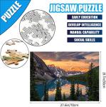 2 Pack 1000 Pieces Moraine Lake in Banff National Park Puzzle, Canada Jigsaw Puzzles for Adults 1000 Pieces and up, Sunrise Puzzle Gifts for Women & Mom from RECHIATO