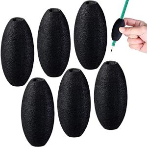 Zonon Writing Aid Trainer for Kids Adults Foam Egg Grips Pen Cushioned Holders Writing Aid Trainer for Handwriting Drawing Preschool Supplies Right or Left Hand Use, 6 Pieces(Black) from Zonon