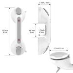 Suction Cup Shower Grab Bar 2 Pack, Munzong 12 Inch Vacuum Suction Bathroom Grab Bar, Anti-Slip Bathroom Balance Bar, Safety Handrail Support, Handicap Injury Elderly Senior Assist Handleï¼Gray+White) from Munzong