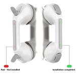 Suction Cup Shower Grab Bar 2 Pack, Munzong 12 Inch Vacuum Suction Bathroom Grab Bar, Anti-Slip Bathroom Balance Bar, Safety Handrail Support, Handicap Injury Elderly Senior Assist Handleï¼Gray+White) from Munzong