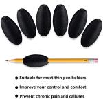Zonon Writing Aid Trainer for Kids Adults Foam Egg Grips Pen Cushioned Holders Writing Aid Trainer for Handwriting Drawing Preschool Supplies Right or Left Hand Use, 6 Pieces(Black) from Zonon