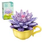 MEIEST Mini Succulent Bonsai Building Blocks Set,Creative Simulation Pot Plant Artificial Particle Flower Botanical Collection Construction Building Bricks Toy,Cute Home Decor (Purple) from MEIEST