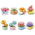 MEIEST Mini Succulent Bonsai Building Blocks Set,Creative Simulation Pot Plant Artificial Particle Flower Botanical Collection Construction Building Bricks Toy,Cute Home Decor (Purple) from MEIEST