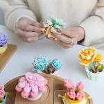 MEIEST Mini Succulent Bonsai Building Blocks Set,Creative Simulation Pot Plant Artificial Particle Flower Botanical Collection Construction Building Bricks Toy,Cute Home Decor (Purple) from MEIEST