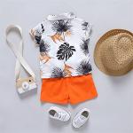 PATPAT Baby Boy Clothes Baby Shirt and Short Set Orange 9-12 Months by 