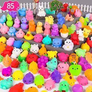 HINZER 85PCS Mochi Squishy Toys Party Favors Kids Easter Stocking Stuffers Gifts Kawaii Animal Mini Squishies Treasure Box Prizes Kids Classroom Easter Egg Fillers Birthday Gifts Girls Boys, Random by HINZER