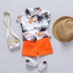 PATPAT Baby Boy Clothes Baby Shirt and Short Set Orange 9-12 Months by 