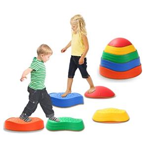 5Pcs Non-Slip Plastic Balance Stepping Stones for kids,up to 220 Ibs for PomotingChildren's Coordination Skills Obstacle Courses Sensory Toys for Toddlers,Indoor or Outdoor Play by Fanboxk
