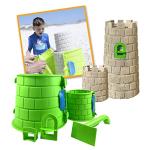 Create A Castle Sandcastle Kit as Seen on Shark Tank, 5 Piece Outdoor Beach, Snow or Sandbox Toy Set for Kids and Adults, Sand Castle Towers, Building Tools, Mesh Storage Backpack - Deluxe Green from Create A Castle