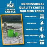 Create A Castle Sandcastle Kit as Seen on Shark Tank, 5 Piece Outdoor Beach, Snow or Sandbox Toy Set for Kids and Adults, Sand Castle Towers, Building Tools, Mesh Storage Backpack - Deluxe Green from Create A Castle