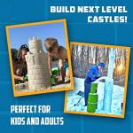 Create A Castle Sandcastle Kit as Seen on Shark Tank, 5 Piece Outdoor Beach, Snow or Sandbox Toy Set for Kids and Adults, Sand Castle Towers, Building Tools, Mesh Storage Backpack - Deluxe Green from Create A Castle