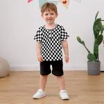 nilikastta Toddler Baby Boy Clothes, 2Pcs Infant Boy Outfit Lattice Shirt + Shorts Sets Newborn Summer Outfit (2T-3T) by 