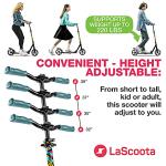 LaScoota Kick Scooter for Adults & Teens. Perfect for Youth 12 Years and Up and Men & Women. Lightweight Foldable Adult Scooter with Large 8â Wheels 220lbs (Teen, Retro) from Lascoota