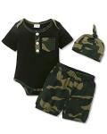 Baby Boy Clothes Newborn Outfits Summer Romper Letter Print Short Sleeve Infant Set 3PCS from 