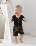 Baby Boy Clothes Newborn Outfits Summer Romper Letter Print Short Sleeve Infant Set 3PCS from 