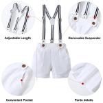 DISAUR Baby Boy Clothes Suits,Infant Gentleman Outfits Short Sleeves Romper +BowTie + Suspender Pants Wedding Set 0-18 Months(Blue,0-3Months) by 