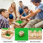 ropoda Shut The Box Dice Game Wooden (2-4 Players) for Kids & Adults [4 Sided Large Wooden Board Game, 8 Dice + Shut The Box Rules] Amusing Game for Learning Addition, 12 inch by ROPODA