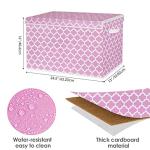 homyfort Toy Box for Girls,Kids - Large Toy Chest Organizers and Storage Boxes with Flip-Top Lid, Collapsible Container Bins for Playroom, Nursery, Closet, Living Room, 24.5"x13"x16" (Pink) by homyfort