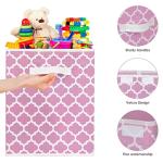 homyfort Toy Box for Girls,Kids - Large Toy Chest Organizers and Storage Boxes with Flip-Top Lid, Collapsible Container Bins for Playroom, Nursery, Closet, Living Room, 24.5"x13"x16" (Pink) by homyfort