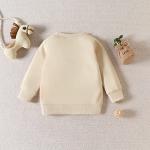 Baby Boys Girls French Terry Crewneck Sweatshirt Letter Printed Casual Sweater Tops Shirts Clothes Hooded Sweat Top Beige from Generic