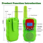 Wcfish Walkie Talkies for Kids 2 Pack 22 Channels 2 Way Radio with Backlight LCD Flashlight 3KMs Long Range Kids Toys for 3-12 Years Children's Outdoor Adventure Camping Hiking Game (Green+Pink) from Wcfish
