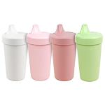 RE-PLAY 4pk - 10 oz. No Spill Sippy Cups for Baby, Toddler, and Child Feeding in White, Blush, Ice Pink & Leaf | BPA Free | Made in USA from Eco Friendly Recycled Milk Jugs | Blossom+ by Re-Think It Inc.