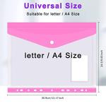 FYY 12PCS Binder Pocket, Clear Binder Organizer File Folders for 3 Ring, 11 Holes, A4 Letter Size Poly Document Envelopes Pouch with Snap Button & Label for School Office Supplies, 1 from FYY