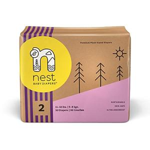 Nest Baby Diapers, Size 2, 11-18 lbs. (30 Count) Disposable Premium Diapers for Babies, Gentle Plant-Based Materials, Fragrance-Free from KCK Industries