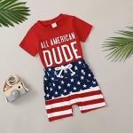 CenturyX Toddler Baby Boy Summer Shorts Clothes Short Sleeve T shirt Tops with Shorts Infant Boy Casual Outfit Sets (Red Stars Stripes, 18-24 Months) from 