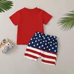 CenturyX Toddler Baby Boy Summer Shorts Clothes Short Sleeve T shirt Tops with Shorts Infant Boy Casual Outfit Sets (Red Stars Stripes, 18-24 Months) from 