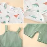 YALLET Newborn Baby Boy Clothes Infant Boy Outfits 3 6 12 18 Months Romper+Bib Suspender Shorts Summer Bodysuit Overalls Set from 
