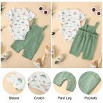 YALLET Newborn Baby Boy Clothes Infant Boy Outfits 3 6 12 18 Months Romper+Bib Suspender Shorts Summer Bodysuit Overalls Set from 