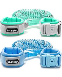 Anti Lost Wrist Link, Dr.meter 2 Pack Toddler Safety Leash with Key Lock, Reflective Child Walking Harness - Dual 8.2ft Length Kids Leash for Supermarket Mall Airport Amusement Park Zoo Travel from Dr.meter