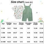 YALLET Newborn Baby Boy Clothes Infant Boy Outfits 3 6 12 18 Months Romper+Bib Suspender Shorts Summer Bodysuit Overalls Set from 