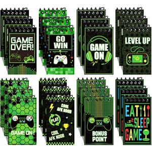 24 Pieces Video Game Party Favors Gaming Mini Notepads Notebooks Gamer Video Gamer Favors Gaming Notepad Teacher Classroom Supplies Bulk Mini Notepads Pack for Boys Girls Video Game Birthday Party from Marspark