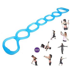 calliven Portable 7 Ring Stretch and Resistance Exercise Band | Back, Foot, Leg, Hand Stretcher, Arm Exerciser| for Home or Fitness Center Workout, Physical Therapy (Blue) from Exercise Bands-2
