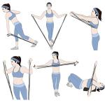 calliven Portable 7 Ring Stretch and Resistance Exercise Band | Back, Foot, Leg, Hand Stretcher, Arm Exerciser| for Home or Fitness Center Workout, Physical Therapy (Blue) from Exercise Bands-2