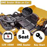 12v Ride On Dump Truck for Kids Ride On Car with Remote Control Electric Construction Vehicles with Electric Dump Bed/Shovel 2wd Power Ride-on Wheels Ride On Toys for Boys Girls, Dark Yellow from NEWQIDA