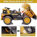 12v Ride On Dump Truck for Kids Ride On Car with Remote Control Electric Construction Vehicles with Electric Dump Bed/Shovel 2wd Power Ride-on Wheels Ride On Toys for Boys Girls, Dark Yellow from NEWQIDA