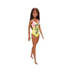 Barbie Doll, Brunette, Wearing Swimsuit, for Kids 3 to 7 Years Old by Mattel