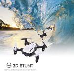 SIMREX X300C Mini Drone RC Quadcopter Foldable Altitude Hold Headless RTF 360 Degree FPV Video WiFi 720P HD Camera 6-Axis Gyro 4CH 2.4Ghz Remote Control Super Easy Fly for Training White by SIMREX