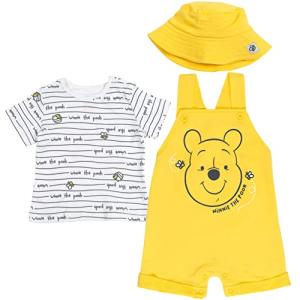 Disney Winnie the Pooh Baby Boys 3 Piece Outfit Set: Overalls T-Shirt Hat 0-3 Months by Bentex Group, Inc.